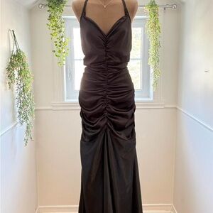 Elegant Black Halter Dress